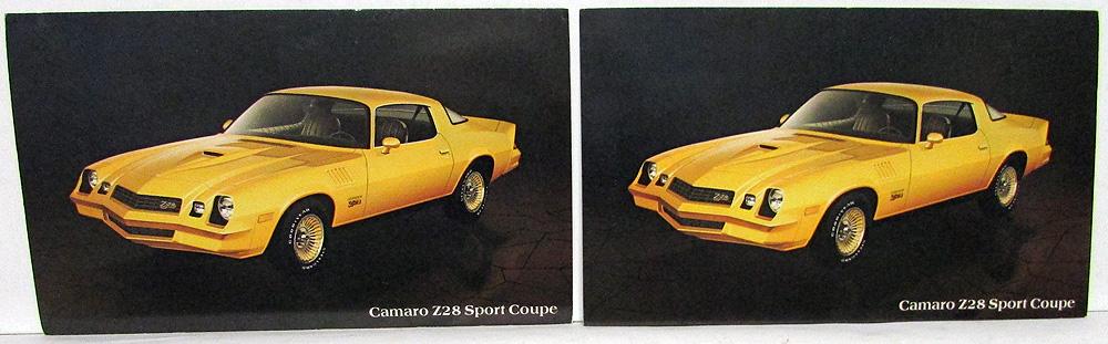 1978 Chevrolet Camaro Dealer Promotional Postcard Z28 Sport Coupe Chevy Pair