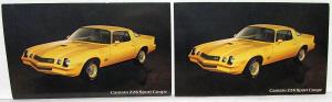 1978 Chevrolet Camaro Dealer Promotional Postcard Z28 Sport Coupe Chevy Pair