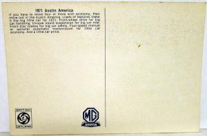 1971 Austin America Dealer Promotional Postcard MG British Leyland Original