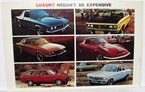 1973 Opel Dealer Promotional Postcard Full Line Large Original