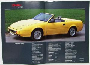 1989 Bitter Type 3 Specifications Brochure - German Text with English Spec Sheet