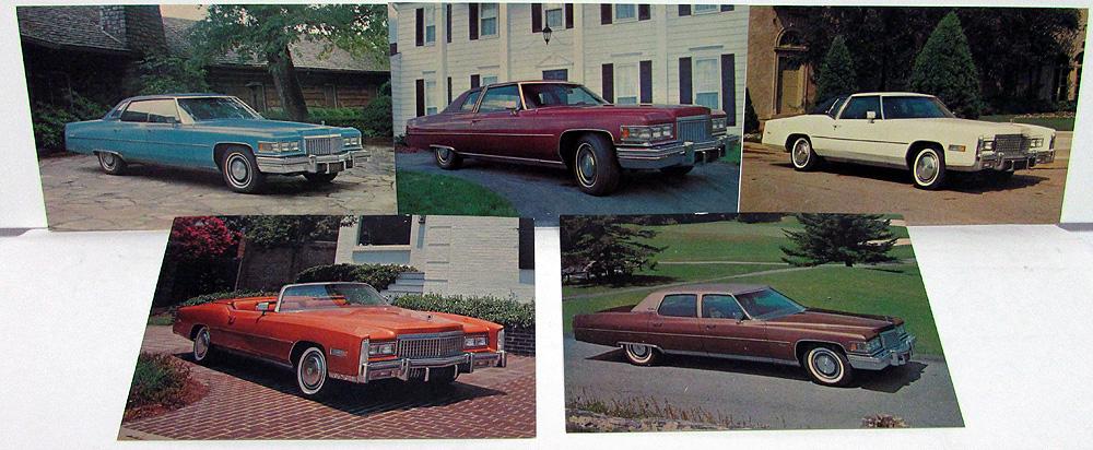 1975 Cadillac Dealer Promotional Postcard Set Fleetwood Eldorado de Ville Orig