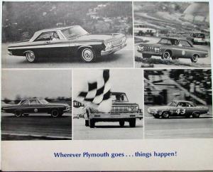 1964 Plymouth Dealer Brochure Performance Racing Stock Car Petty Drag Racing