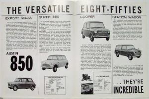 1962 BMC Exciting Range of Passenger Cars Sales Brochure