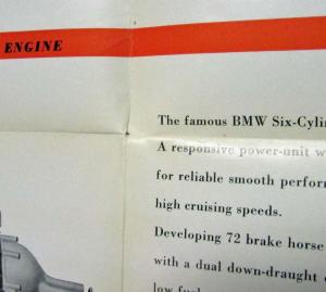 1955 BMW 501 6 & 8 Cylinder Sales Folder