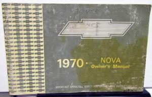1970 Chevrolet Nova Owners Manual Original SS Care & Operation Instructions