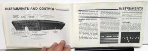 1970 Chevrolet Nova Owners Manual Original SS Care & Operation Instructions