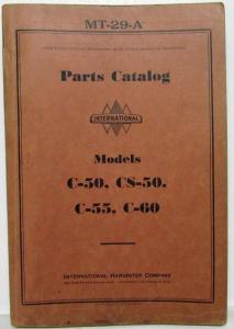 1934-1937 International IH Models C-50 55 60 & CS-50 Parts Catalog