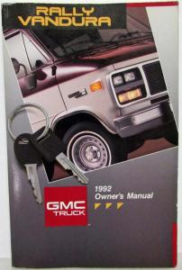 1992 GMC Truck Rally Wagon Vandura Van Owners Manual