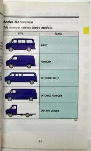 1992 GMC Truck Rally Wagon Vandura Van Owners Manual