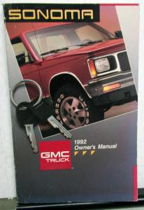 1992 GMC Truck Sonoma Owners Manual