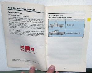 1992 GMC Truck Sonoma Owners Manual