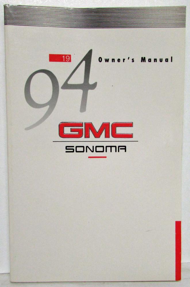 1994 GMC Truck Sonoma Owners Manual