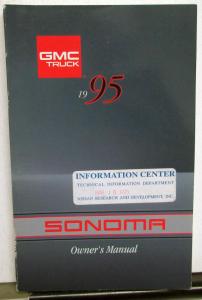 1995 GMC Truck Sonoma Owners Manual
