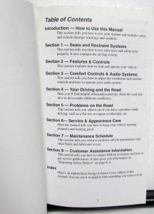 1995 GMC Truck Sonoma Owners Manual