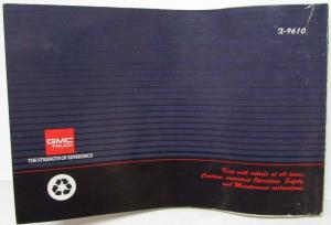 1996 GMC Truck Safari Owners Manual