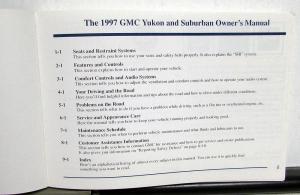 1997 GMC Truck Yukon & Suburban Owners Manual