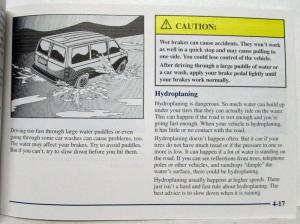 1997 GMC Truck Safari Owners Manual and Supplement Page
