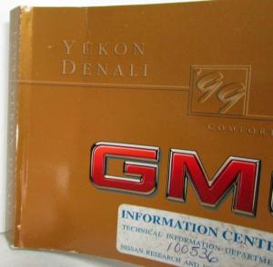 1999 GMC Truck Yukon Denali Owners Manual