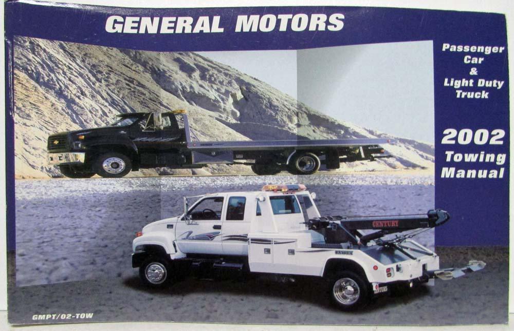 2002 GMC Motors Passenger Car and Light Duty Truck Towing Instructions Manual