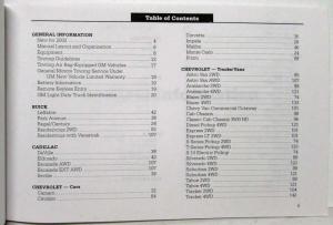 2002 GMC Motors Passenger Car and Light Duty Truck Towing Instructions Manual