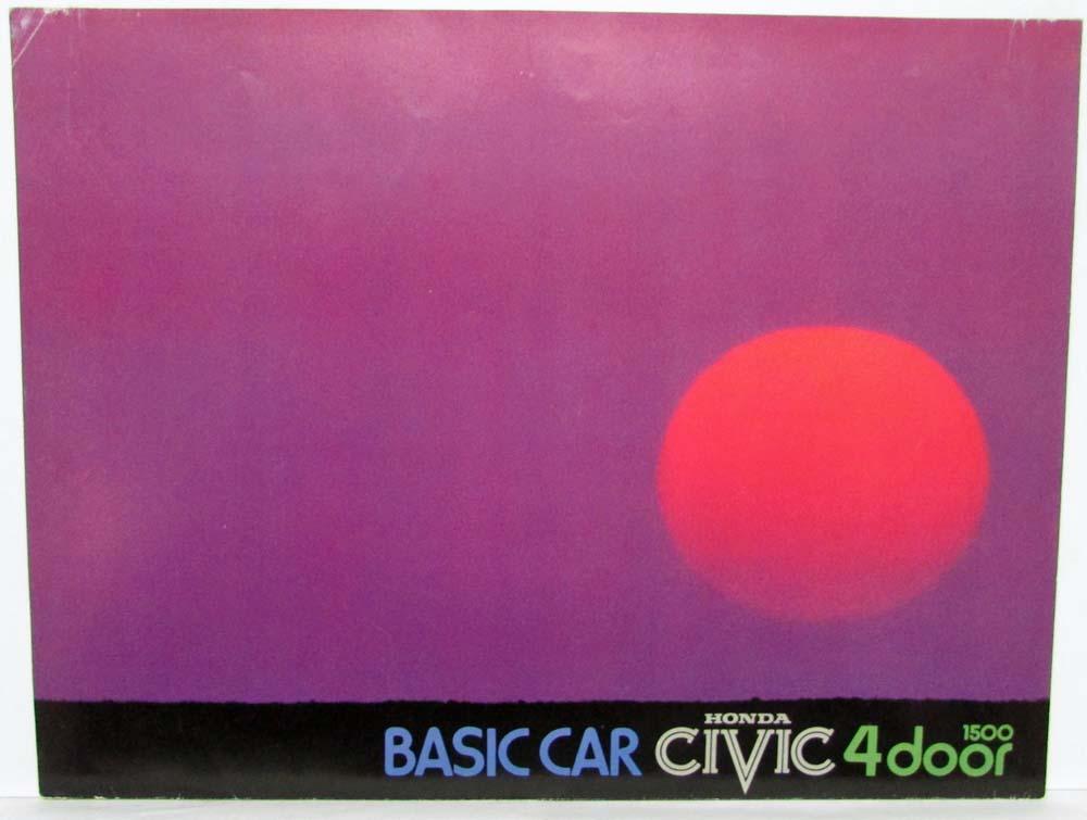 1980-1983 Honda Civic Basic Car 1500 4 Door Sales Brochure - Japanese Text