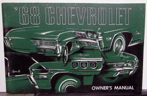 1968 Chevrolet Owners Manual Original Chevy 68 Biscayne Bel Air Impala Caprice