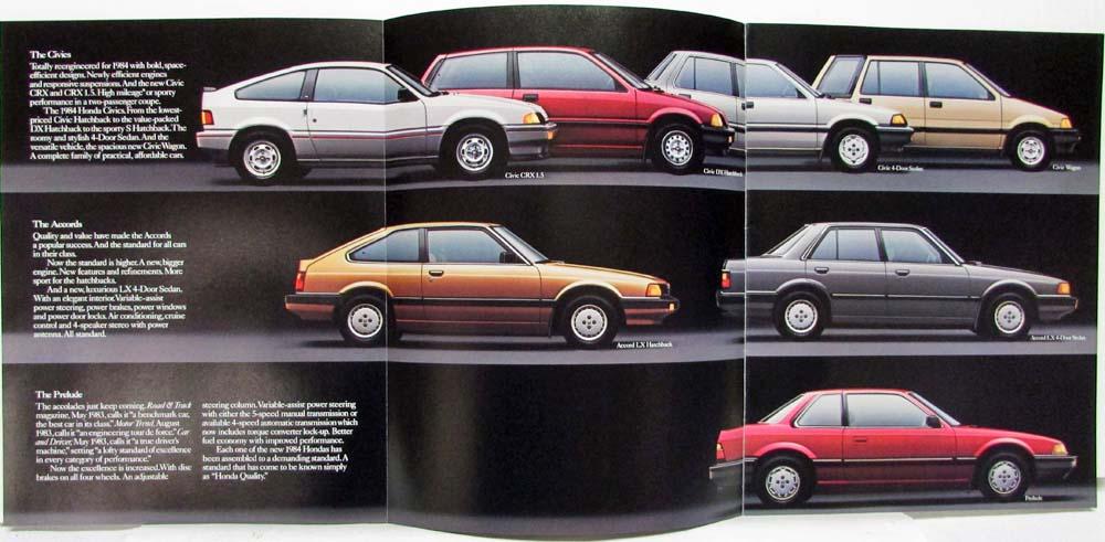 1984 Honda Full Line Civic Accord Prelude Sales Brochure