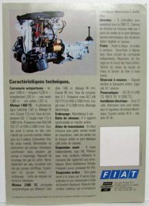 1975-1979 Fiat 131 Sales Brochure - French Text