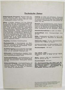 1976 1977 1978 1979 Fiat 128 3P Berlinetta Sales Brochure - German Text