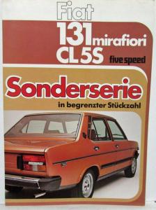 1979 Fiat 131 Mirafiori CL5S Five Speed Sales Brochure - German Text