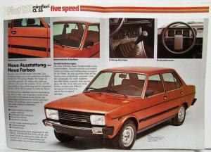 1979 Fiat 131 Mirafiori CL5S Five Speed Sales Brochure - German Text