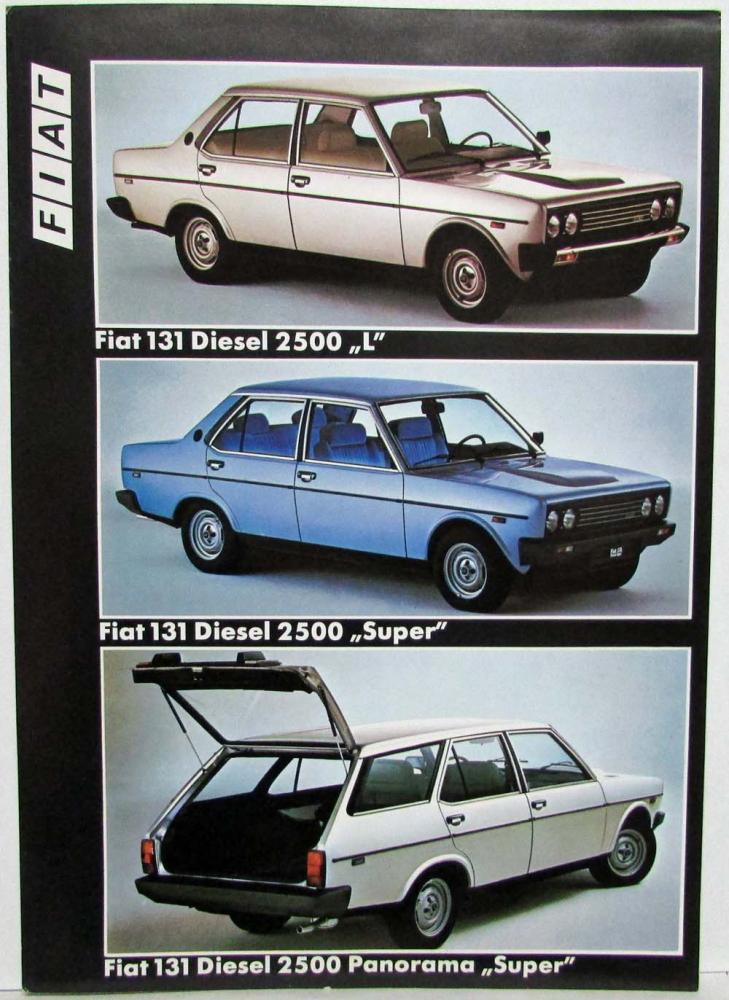 1979 Fiat 131 Diesel 2500 Spec Sheet - German Text