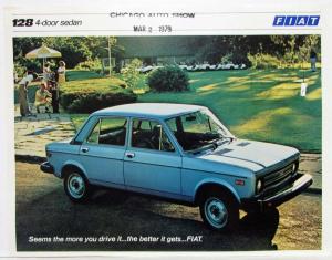 1979 Fiat 128 4-Door Sedan Spec Sheet The More You Drive It The Better It Gets