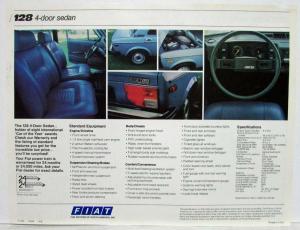 1979 Fiat 128 4-Door Sedan Spec Sheet The More You Drive It The Better It Gets