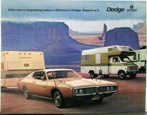 1974 Dodge Trailer Towing RV Color Sales Brochure Original