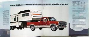 1974 Dodge Trailer Towing RV Color Sales Brochure Original