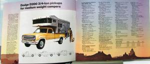 1974 Dodge Trailer Towing RV Color Sales Brochure Original