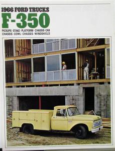 1966 Ford F 350 Pickup Truck Stake Platform Chassis Sales Folder Orig No Date