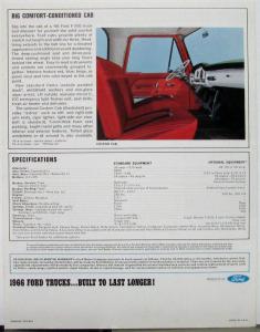 1966 Ford F 350 Pickup Truck Stake Platform Chassis Sales Folder Orig No Date