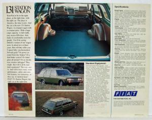 1979 Fiat Brava 131 Station Wagon Spec Sheet