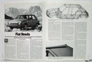 1979 Fiat Strada B&W Article Reprint from Motor Trend Magazine - February