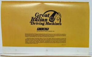 1979 Fiat Great Italian Driving Machines Full Line Sales Folder Brochure