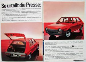 1979 Fiat The New Ritmo Sales Folder - German Text
