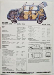 1979 Fiat The New Ritmo Sales Folder - German Text