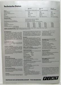 1979 Fiat 131 Mirafiori Sales Brochure - German Text