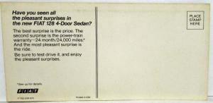 1979 Fiat 128 Have You Seen All the Pleasant Surprises Inside Dealer Postcard