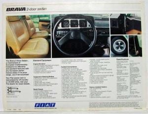 1979 Fiat Brava 2-Door Sedan Spec Sheet