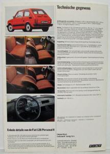 1979 Fiat 126 Sales Brochure - Dutch Text