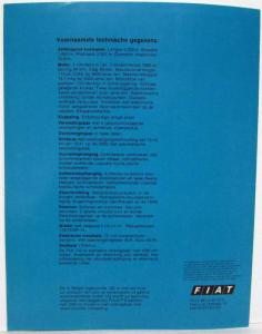 1972-1979 Fiat 132 Sales Brochure - Dutch Text